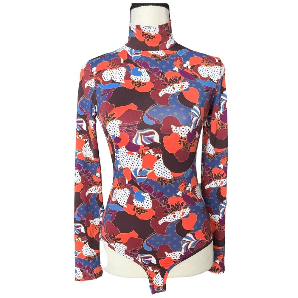 Floral body suit women Sz XS/TP, Floral, Bohemian, Festival, Fall, French